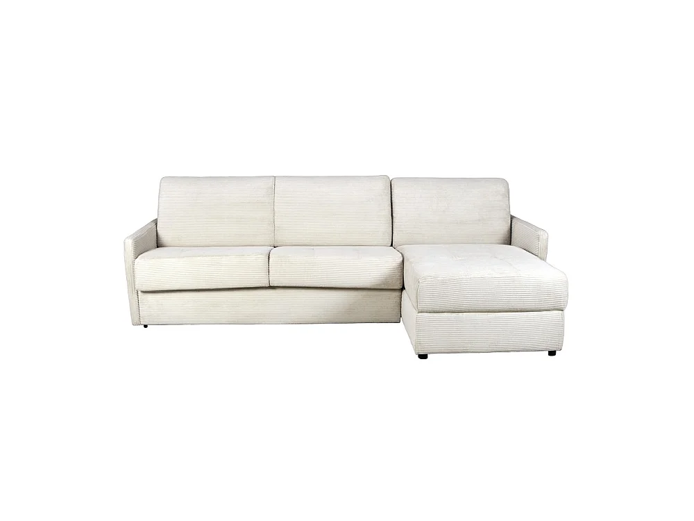 Canapé convertible Express réversible et coffre 4 places BERGAME en velours / Beige
