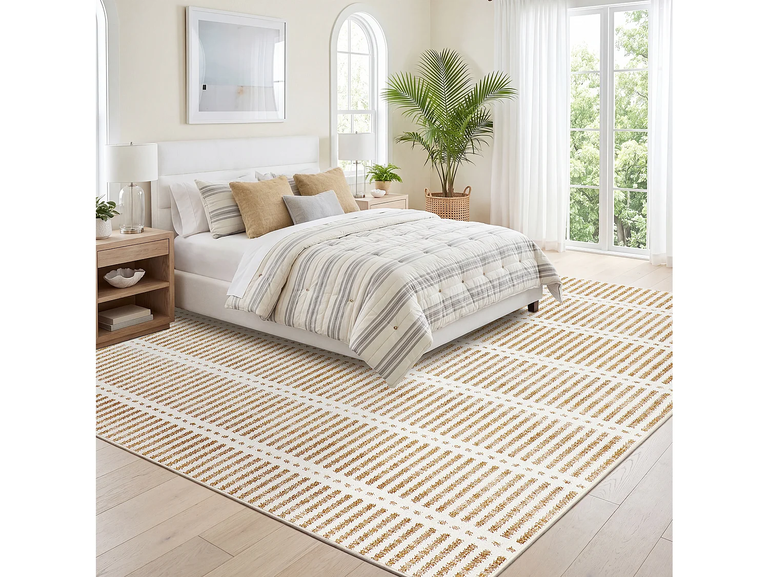 Moderne vloerkleden voor de woonkamer - Wasbaar vloerkleed - 200x300 cm Bruin