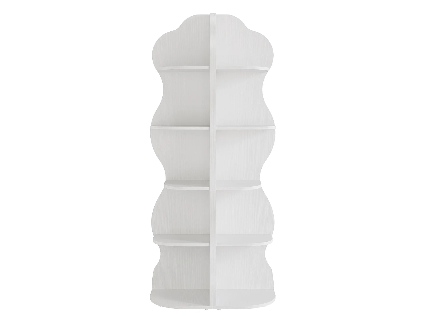 Étagère d'angle de 175 cm, bibliothèque d'angle moderne blanche à 5 niveaux, haute bibliothèque