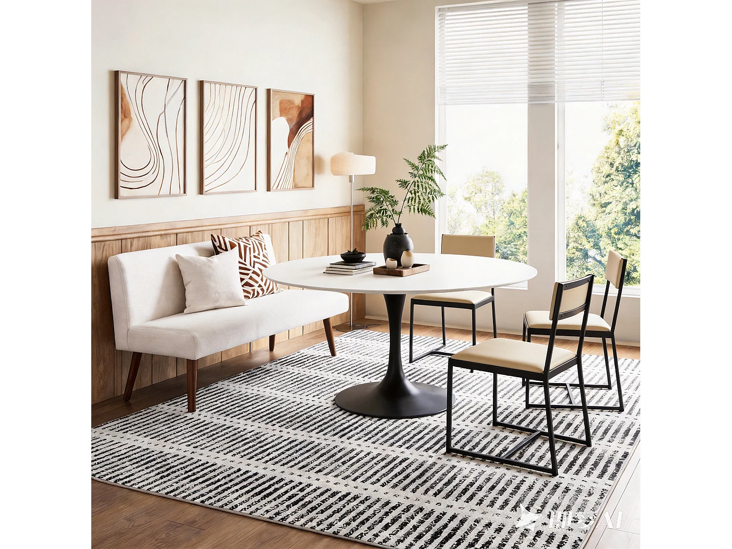 Tapis modernes pour salon - Tapis lavables - 160 x 230 cm Gris