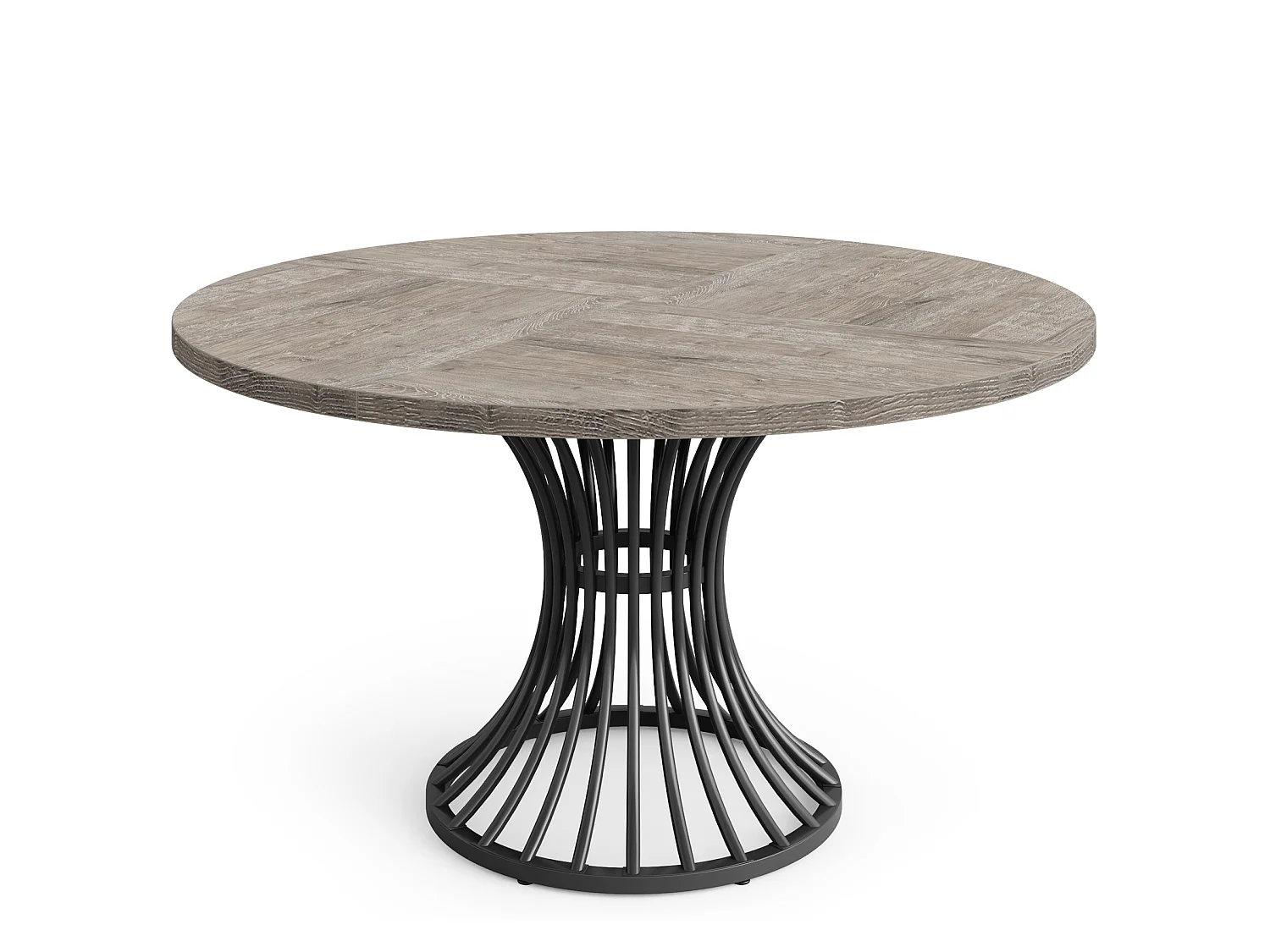 Runt matbord för 4 personer med metallbas - MDF - Grå 119 x 119 x 76,5 cm Stolar ingår ej