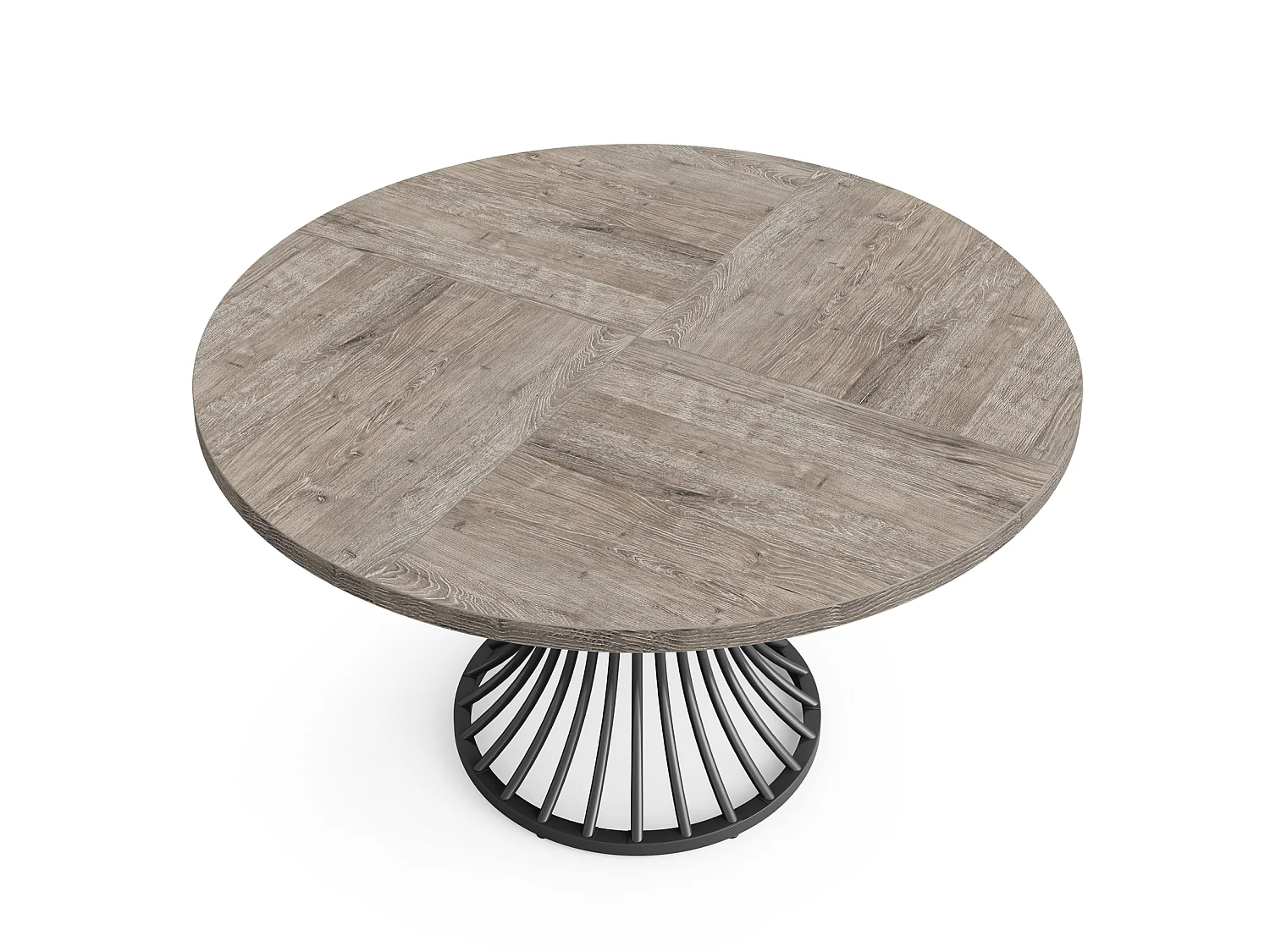 Runt matbord för 4 personer med metallbas - MDF - Grå 119 x 119 x 76,5 cm Stolar ingår ej