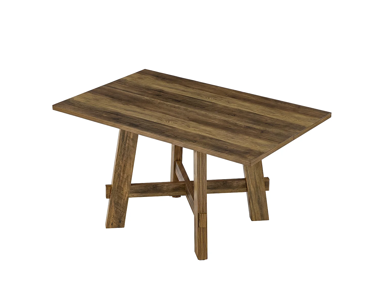 Rechthoekige eettafel voor 4 personen - MDF - Bruin 120 x 79 x 75 cm Stoelen niet inbegrepen