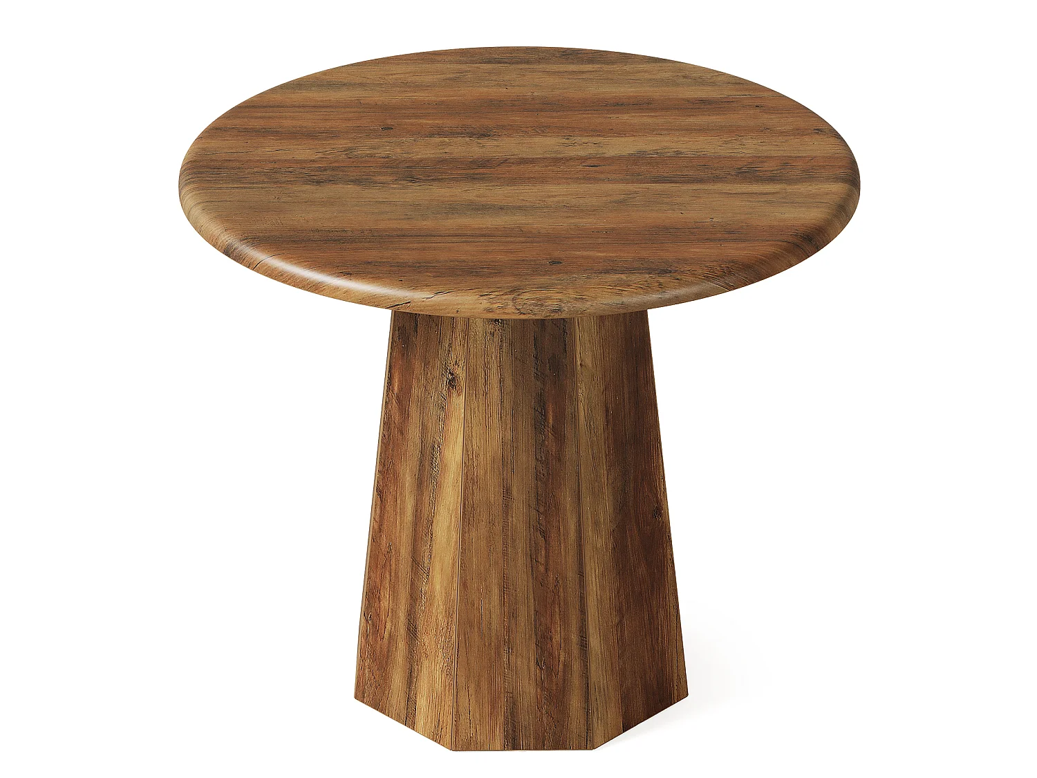 Ronde eettafel voor 2 personen - MDF - Donker naturel 80 x 80 x 75 cm Stoelen niet inbegrepen