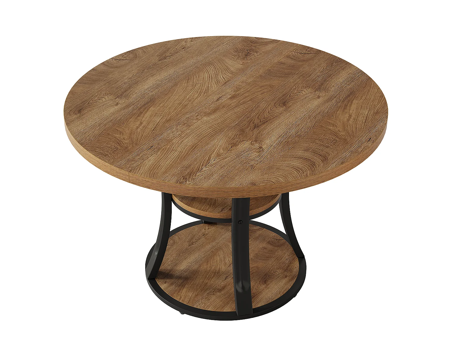 Vierkante eettafel voor 4 personen met metalen onderstel - MDF - Bruin 100 x 100 x 75 cm Stoelen niet inbegrepen