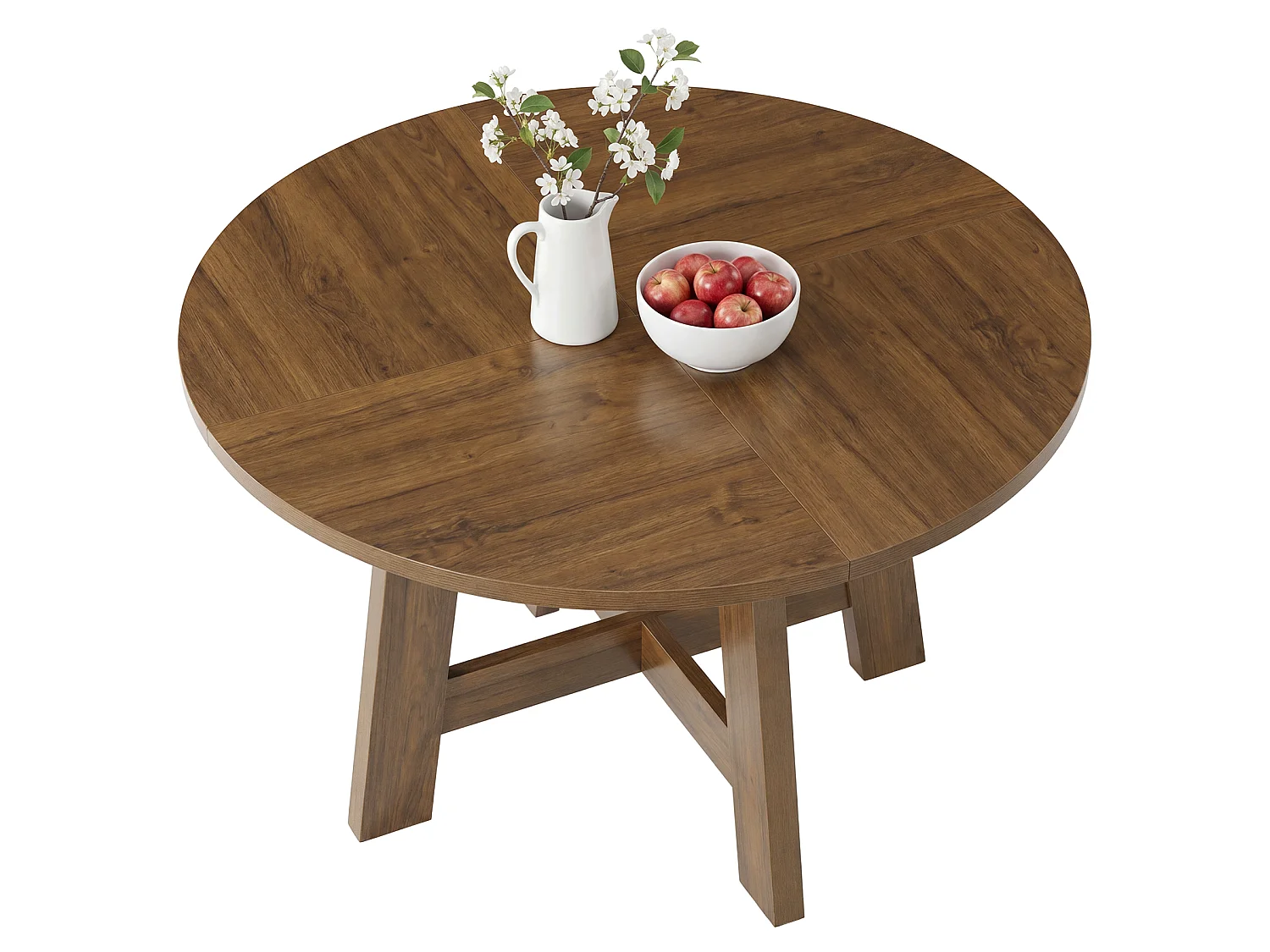 Ronde eettafel voor 4 personen - MDF - Bruin 118 x 118 x 75 cm Stoelen niet inbegrepen