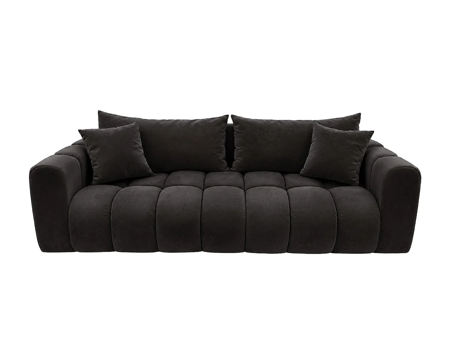 Slaapbank met opbergruimte, fluweelstof Bluvel, Zwart, COSMOPOLITAN