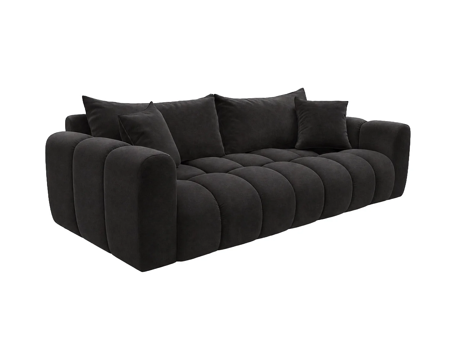 Slaapbank met opbergruimte, fluweelstof Bluvel, Zwart, COSMOPOLITAN