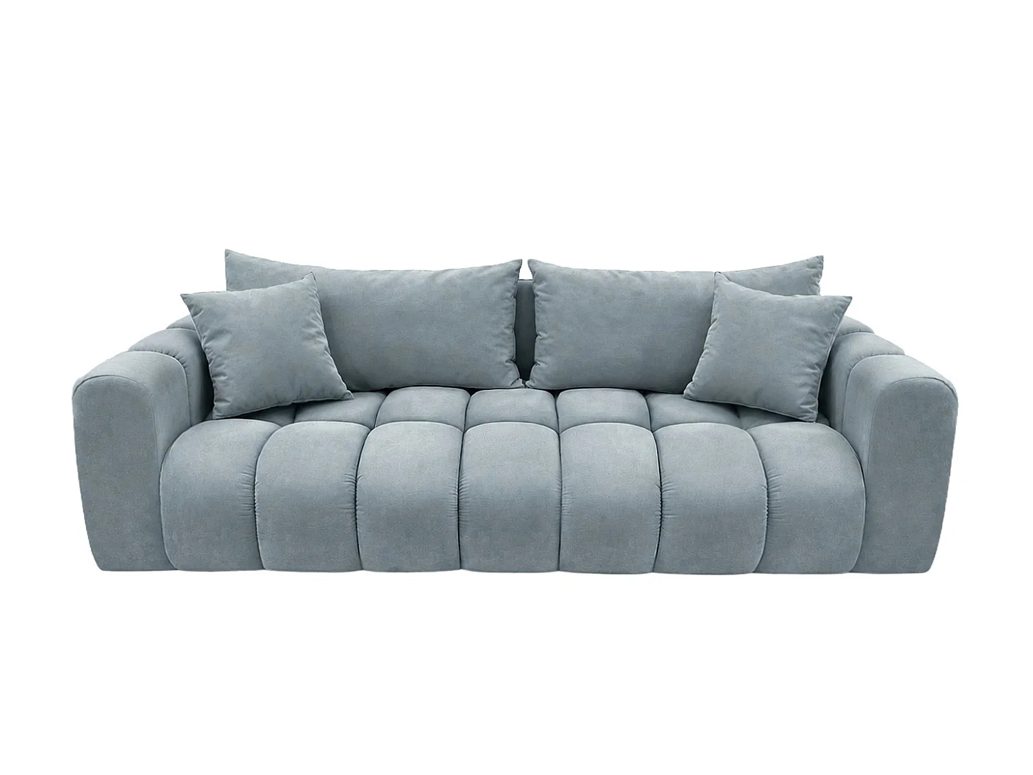 Divano letto con contenitore, tessuto velluto Bluvel, Grigio blu, COSMOPOLITAN