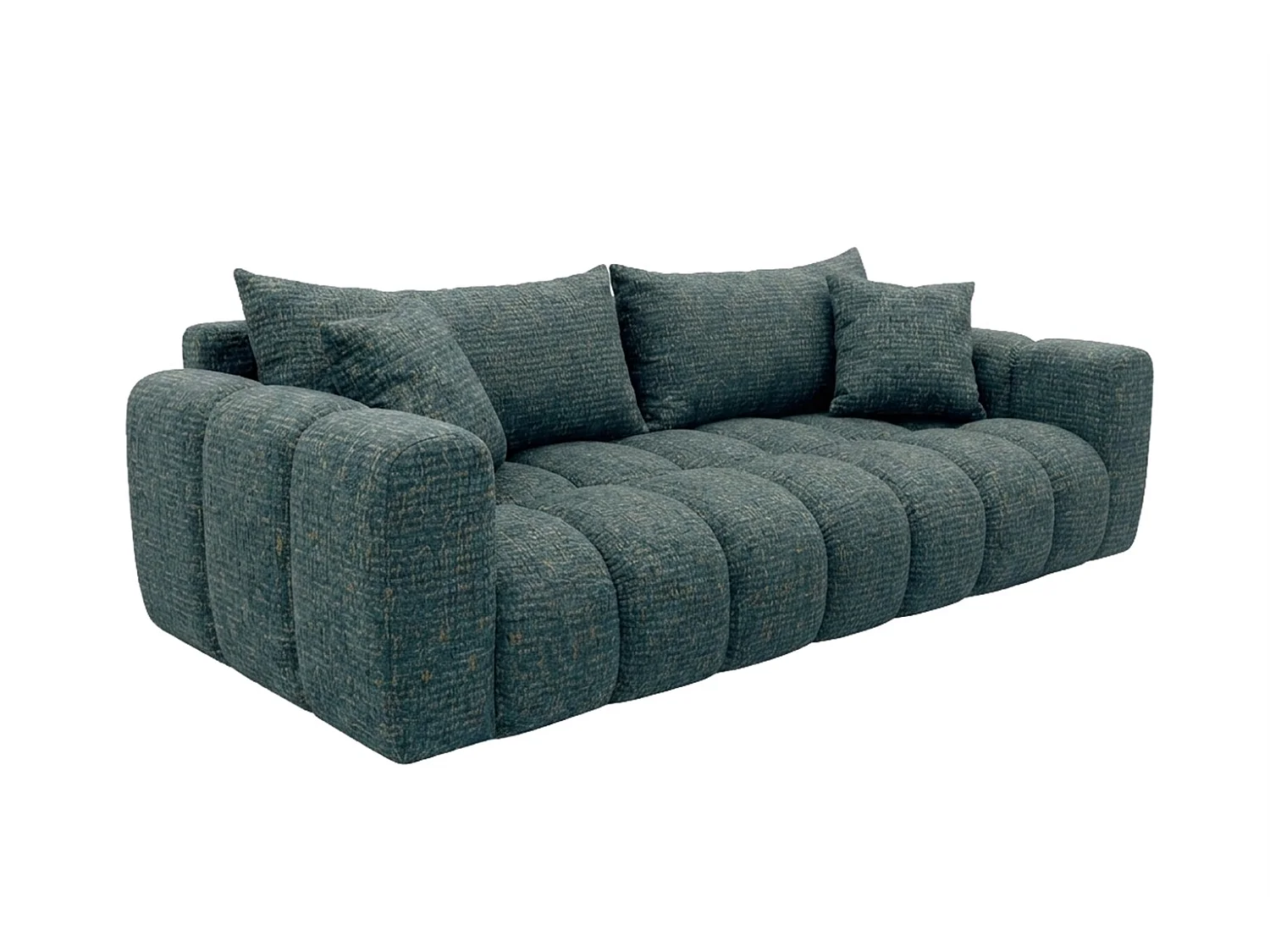 Sofa z funkcją spania i pojemnikiem, tkanina szenilowa Puente, Lazurowy, COSMOPOLITAN