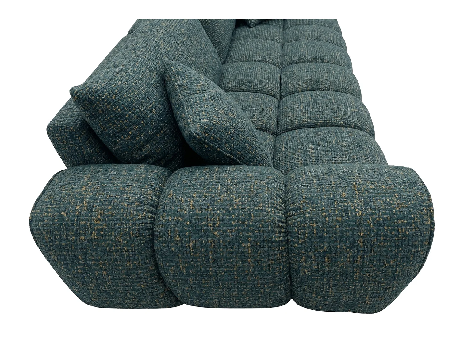 Sofa z funkcją spania i pojemnikiem, tkanina szenilowa Puente, Lazurowy, COSMOPOLITAN