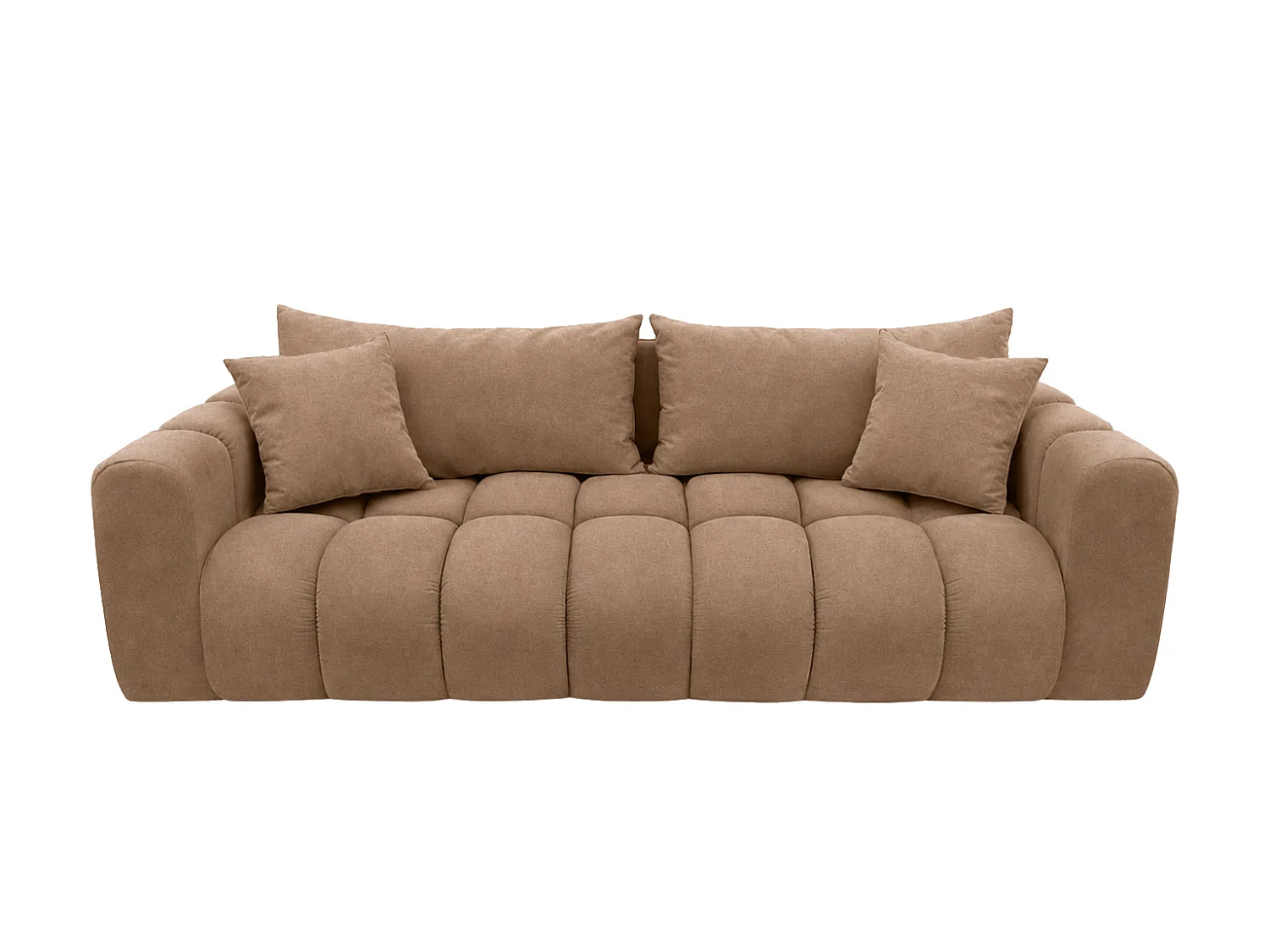 Schlafsofa mit Bettkasten, Veloursstoff Bluvel, Latte, COSMOPOLITAN