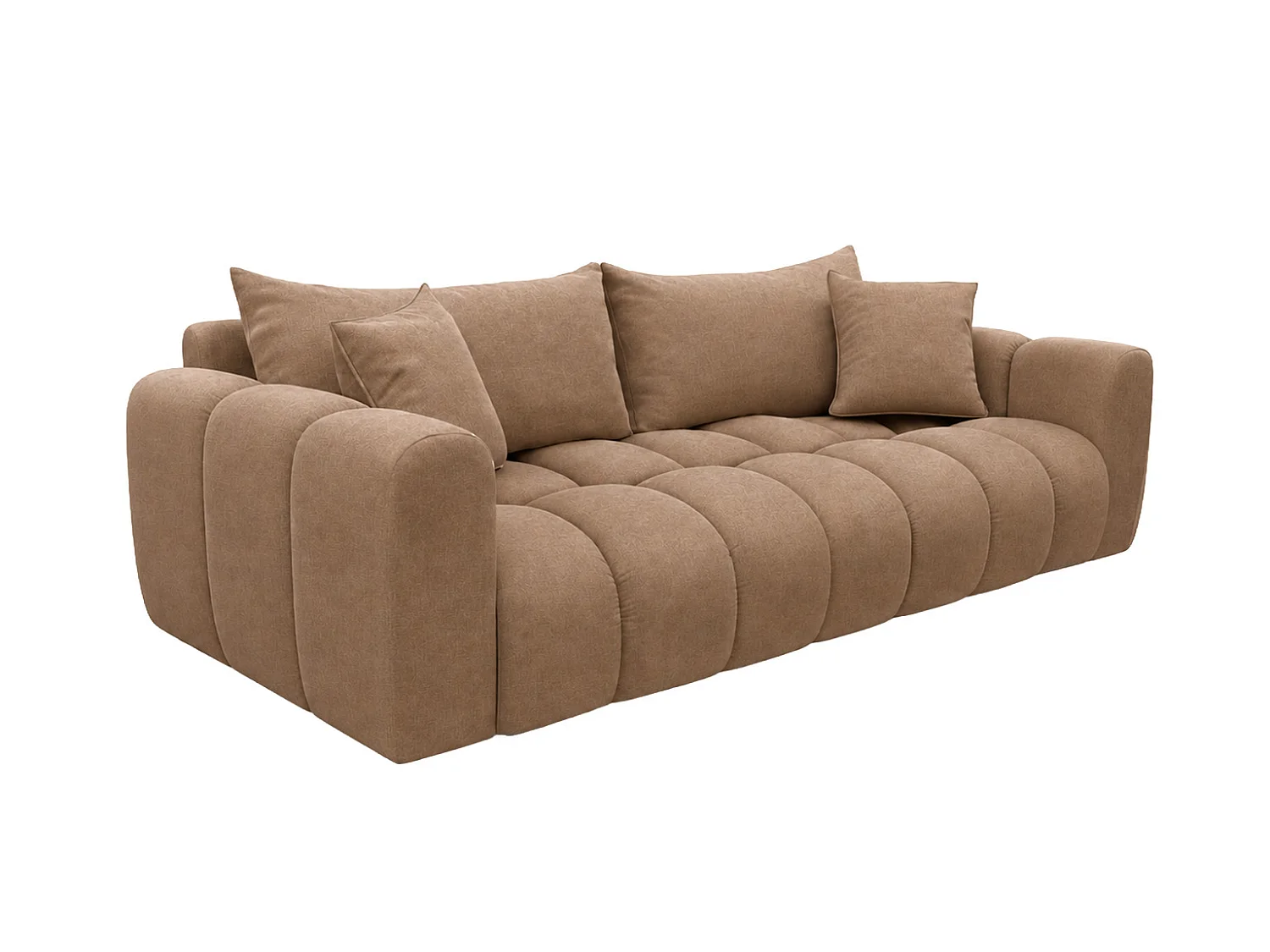 Schlafsofa mit Bettkasten, Veloursstoff Bluvel, Latte, COSMOPOLITAN