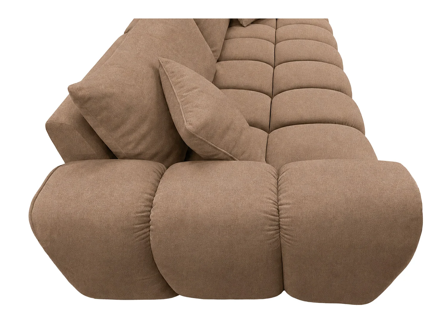 Schlafsofa mit Bettkasten, Veloursstoff Bluvel, Latte, COSMOPOLITAN