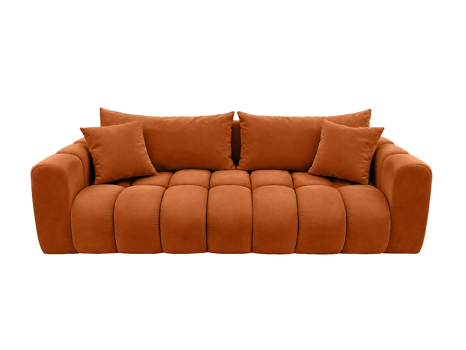 Divano letto con contenitore, tessuto velluto Bluvel, Cannella, COSMOPOLITAN