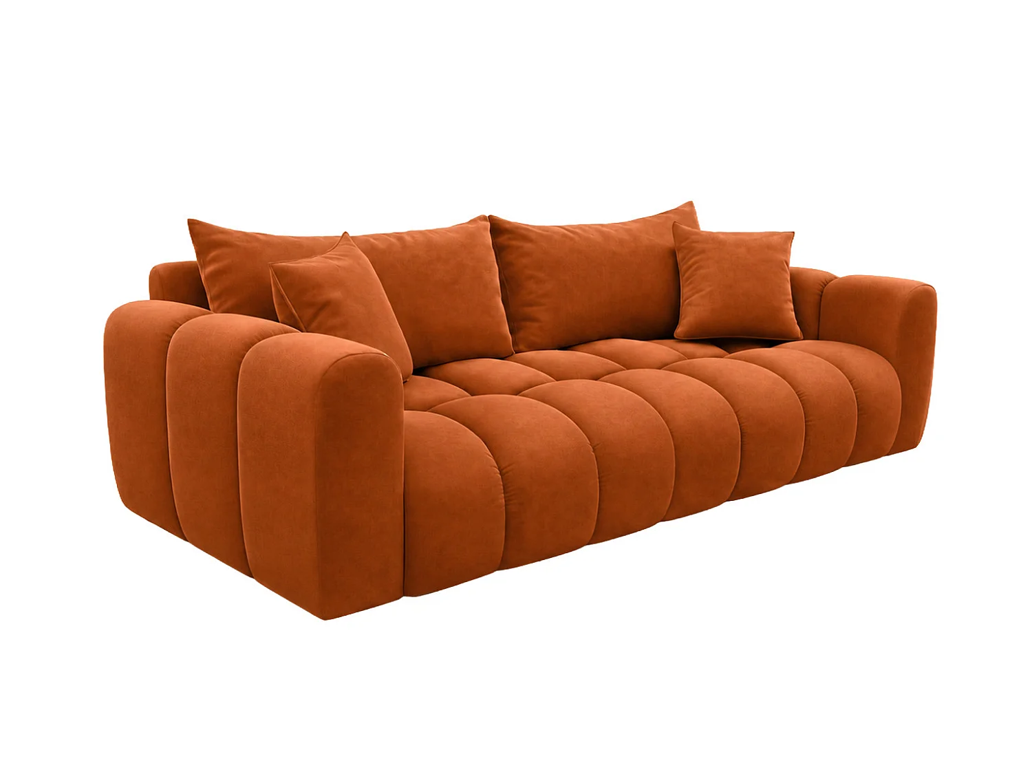 Divano letto con contenitore, tessuto velluto Bluvel, Cannella, COSMOPOLITAN