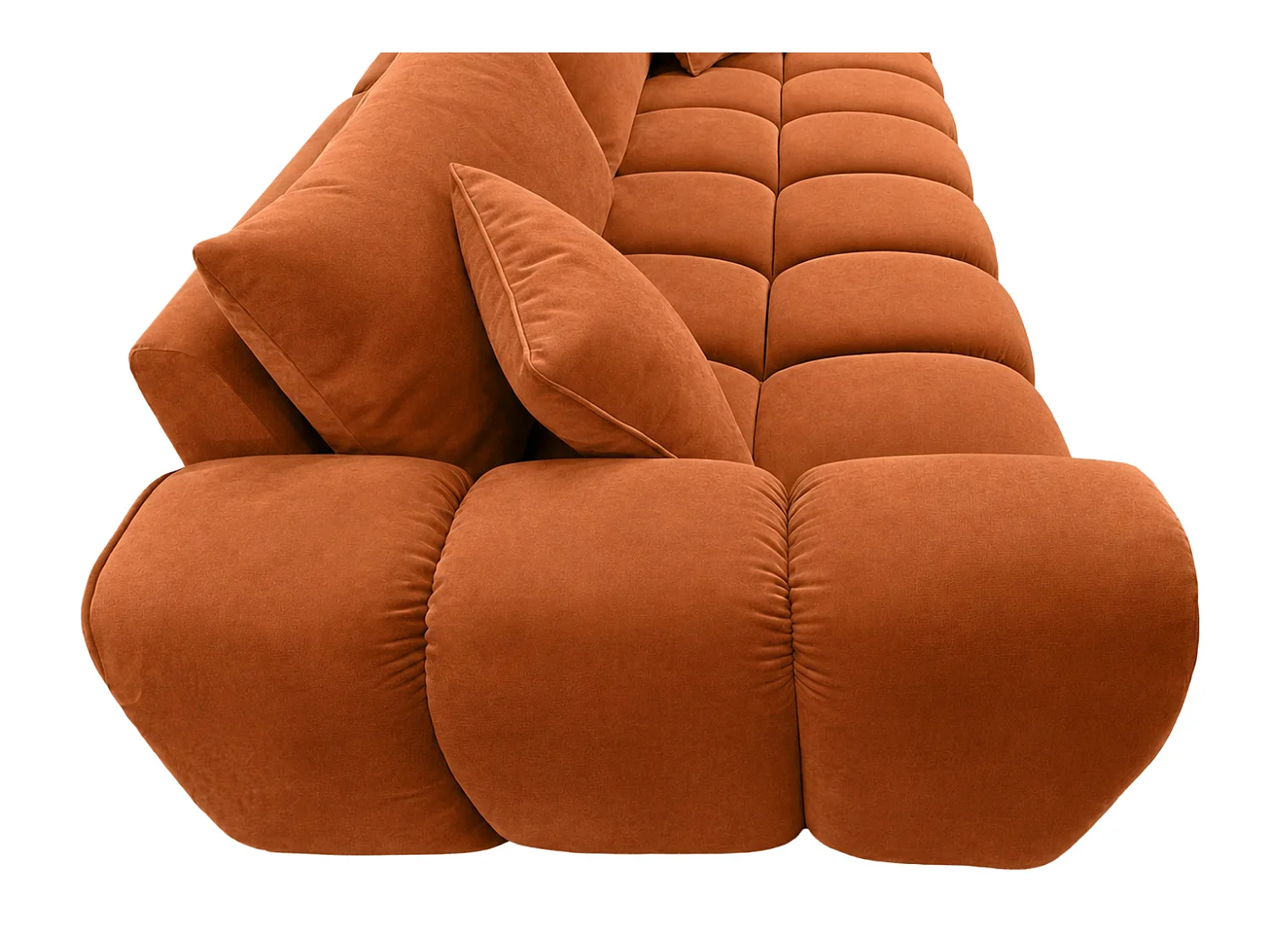 Divano letto con contenitore, tessuto velluto Bluvel, Cannella, COSMOPOLITAN