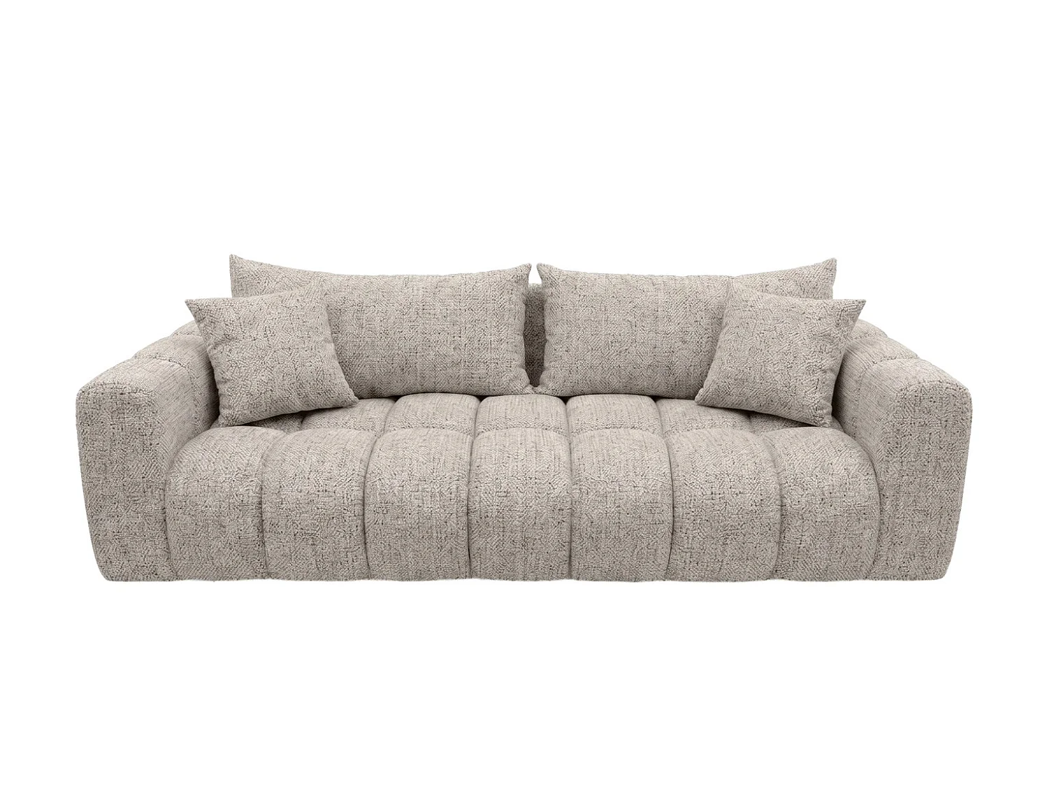 Sofa z funkcją spania i pojemnikiem, tkanina szenilowa Puente, Beżowy, COSMOPOLITAN