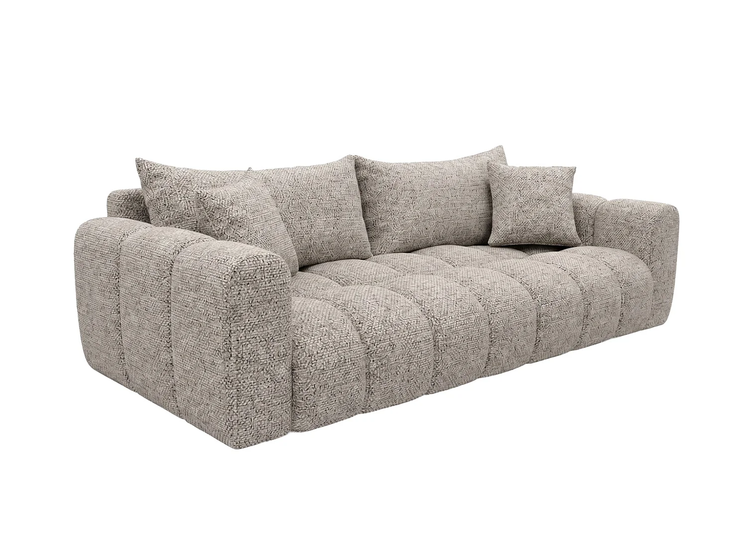 Sofa z funkcją spania i pojemnikiem, tkanina szenilowa Puente, Beżowy, COSMOPOLITAN