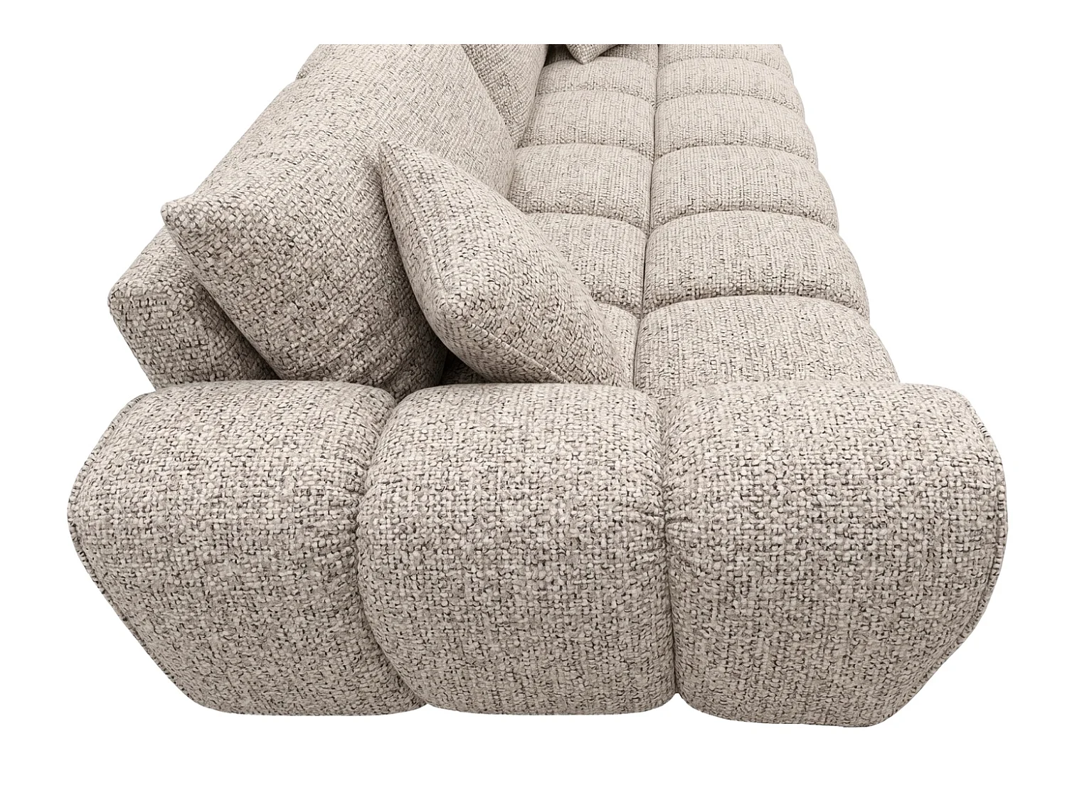Sofa z funkcją spania i pojemnikiem, tkanina szenilowa Puente, Beżowy, COSMOPOLITAN