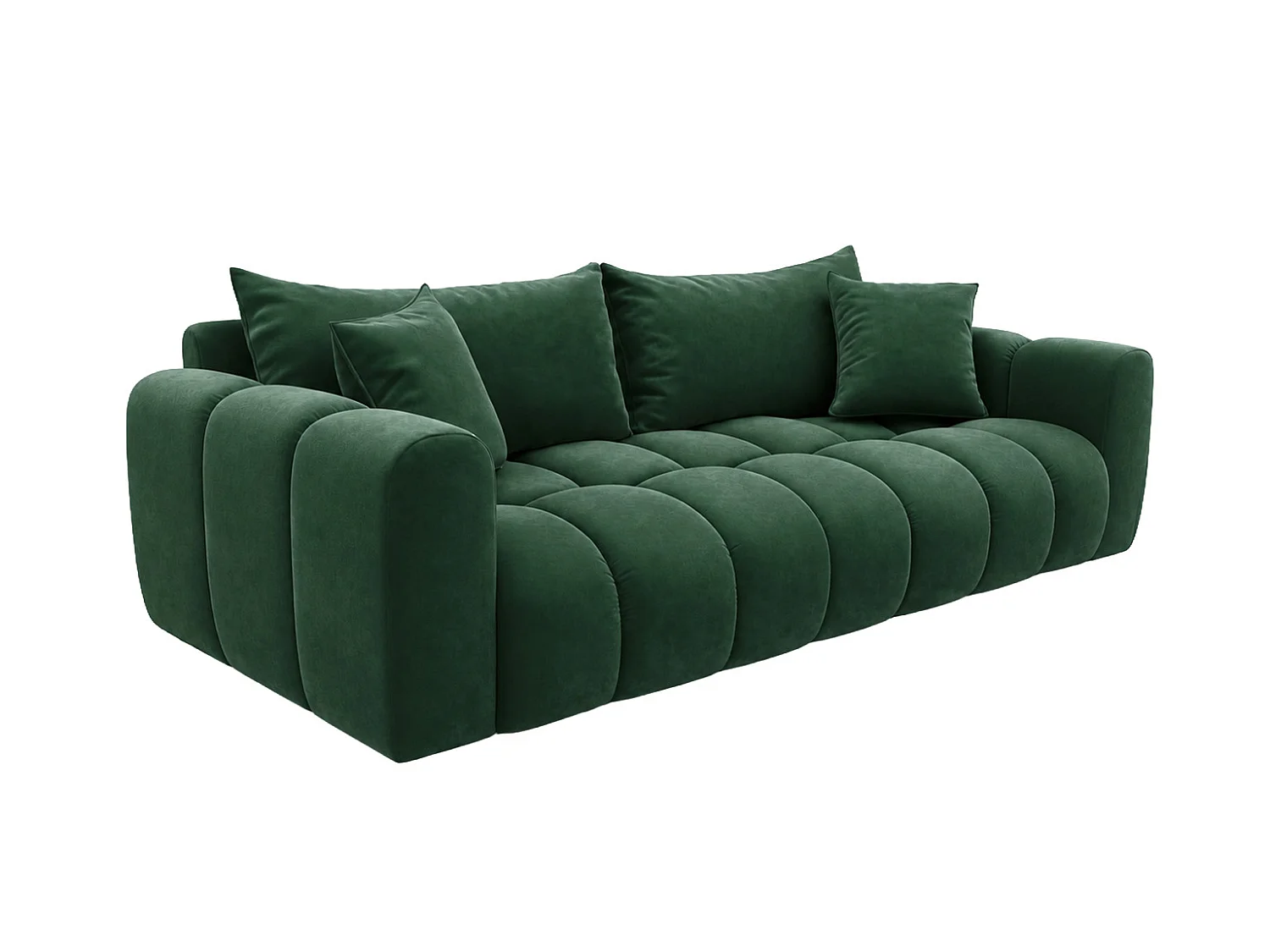 Schlafsofa mit Bettkasten, Veloursstoff Bluvel, Grün, COSMOPOLITAN