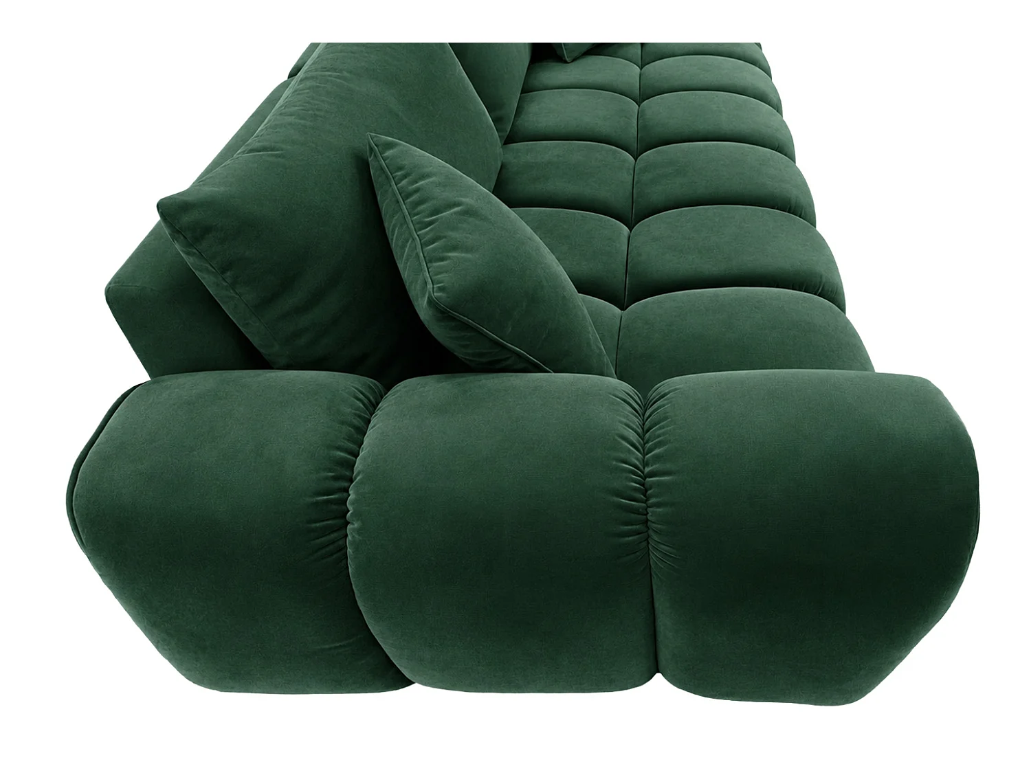 Schlafsofa mit Bettkasten, Veloursstoff Bluvel, Grün, COSMOPOLITAN