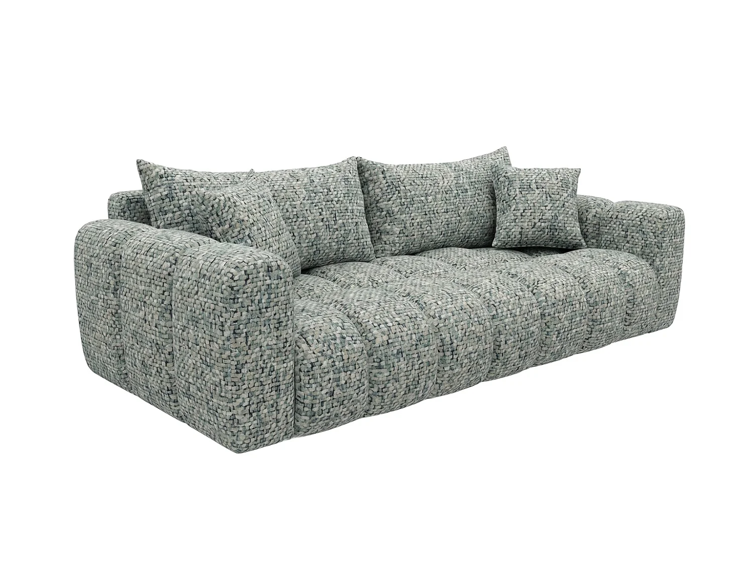 Sofa z funkcją spania i pojemnikiem, tkanina szenilowa Puente, Miętowy, COSMOPOLITAN