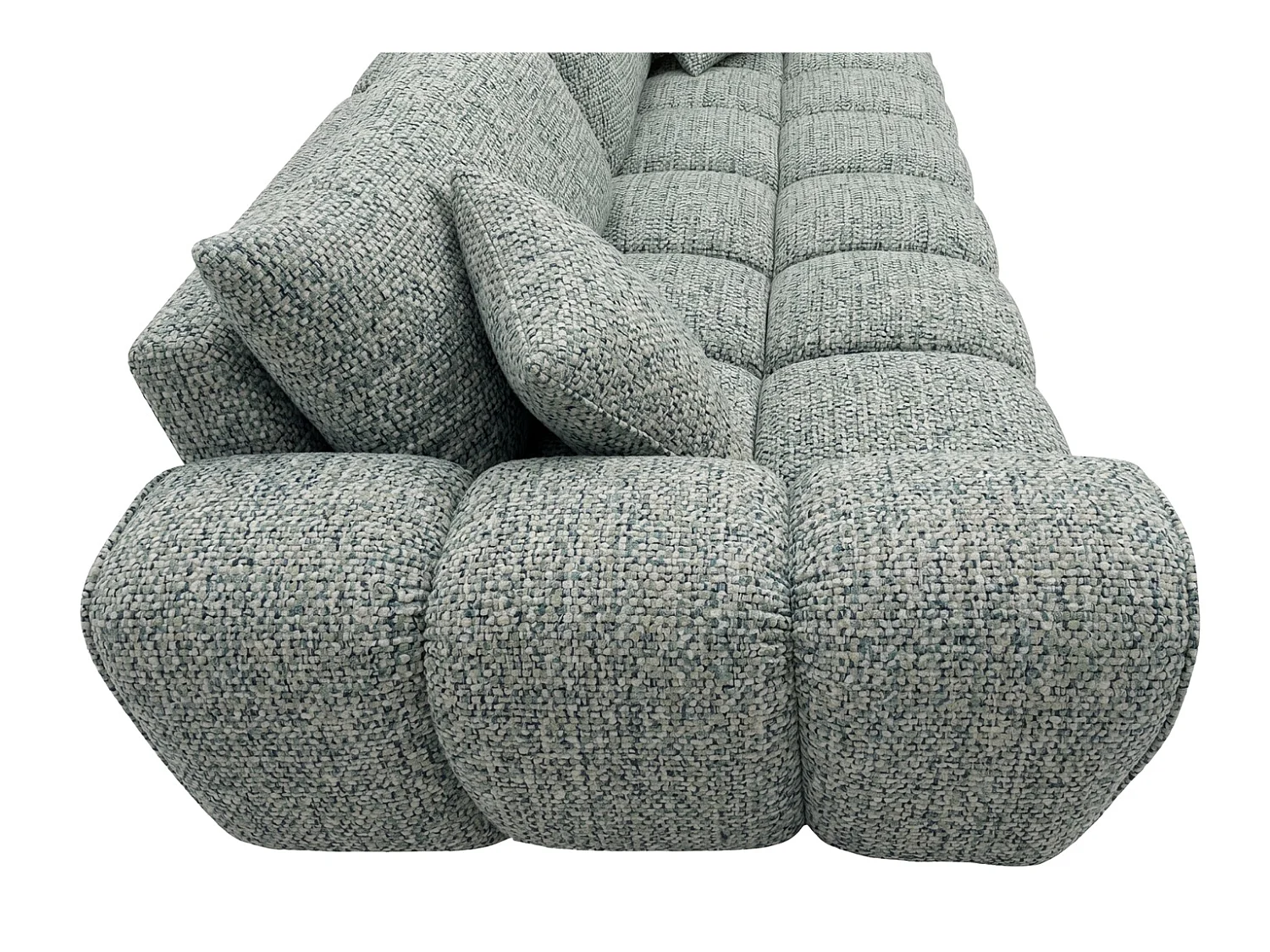 Sofa z funkcją spania i pojemnikiem, tkanina szenilowa Puente, Miętowy, COSMOPOLITAN