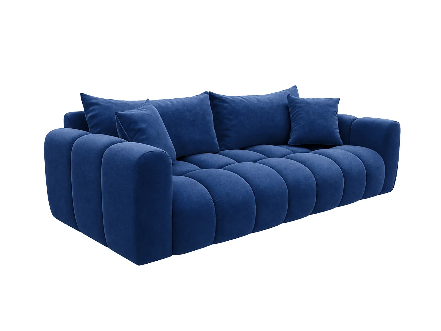 Divano letto con contenitore, tessuto velluto Bluvel, Blu inchiostro, COSMOPOLITAN