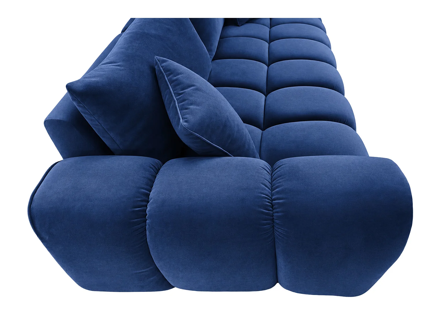 Divano letto con contenitore, tessuto velluto Bluvel, Blu inchiostro, COSMOPOLITAN