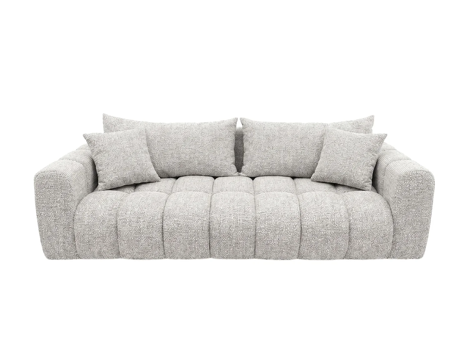 Sofa z funkcją spania i pojemnikiem, tkanina szenilowa Puente, Jasnoszary, COSMOPOLITAN