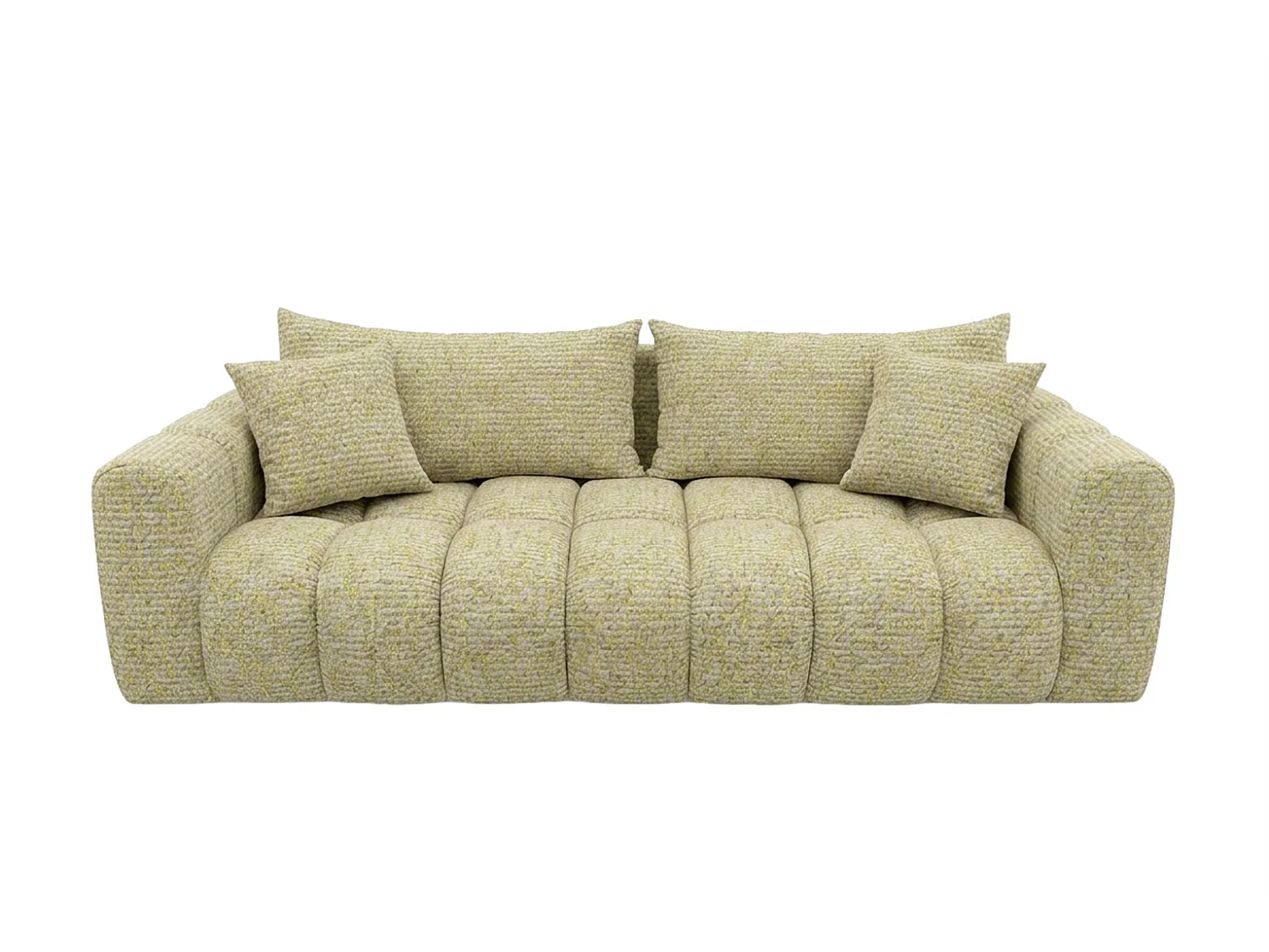 Sofa z funkcją spania i pojemnikiem, tkanina szenilowa Puente, Jasnożółty, COSMOPOLITAN