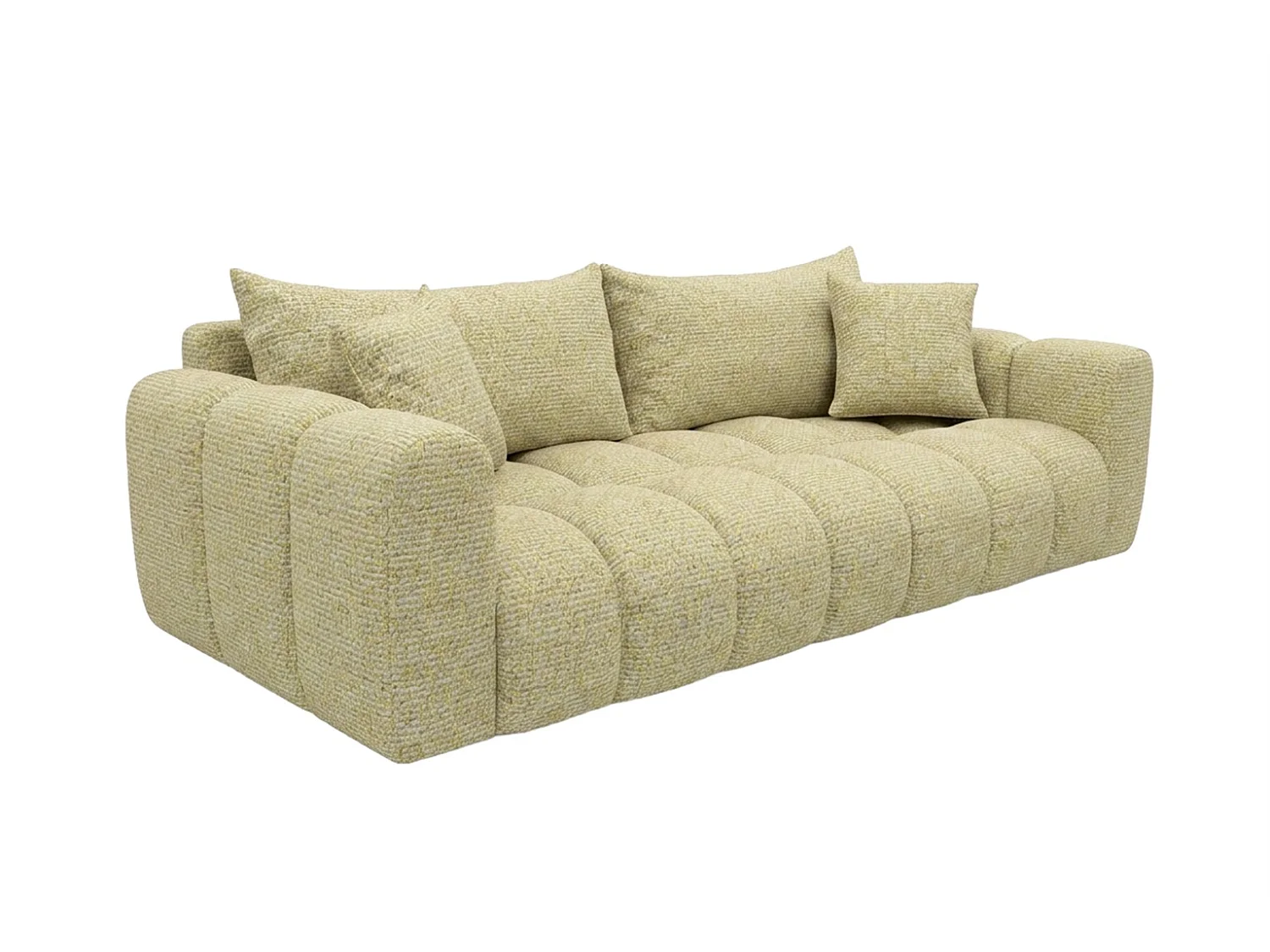 Sofa z funkcją spania i pojemnikiem, tkanina szenilowa Puente, Jasnożółty, COSMOPOLITAN