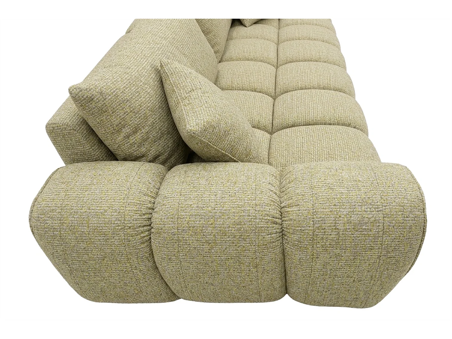 Sofa z funkcją spania i pojemnikiem, tkanina szenilowa Puente, Jasnożółty, COSMOPOLITAN