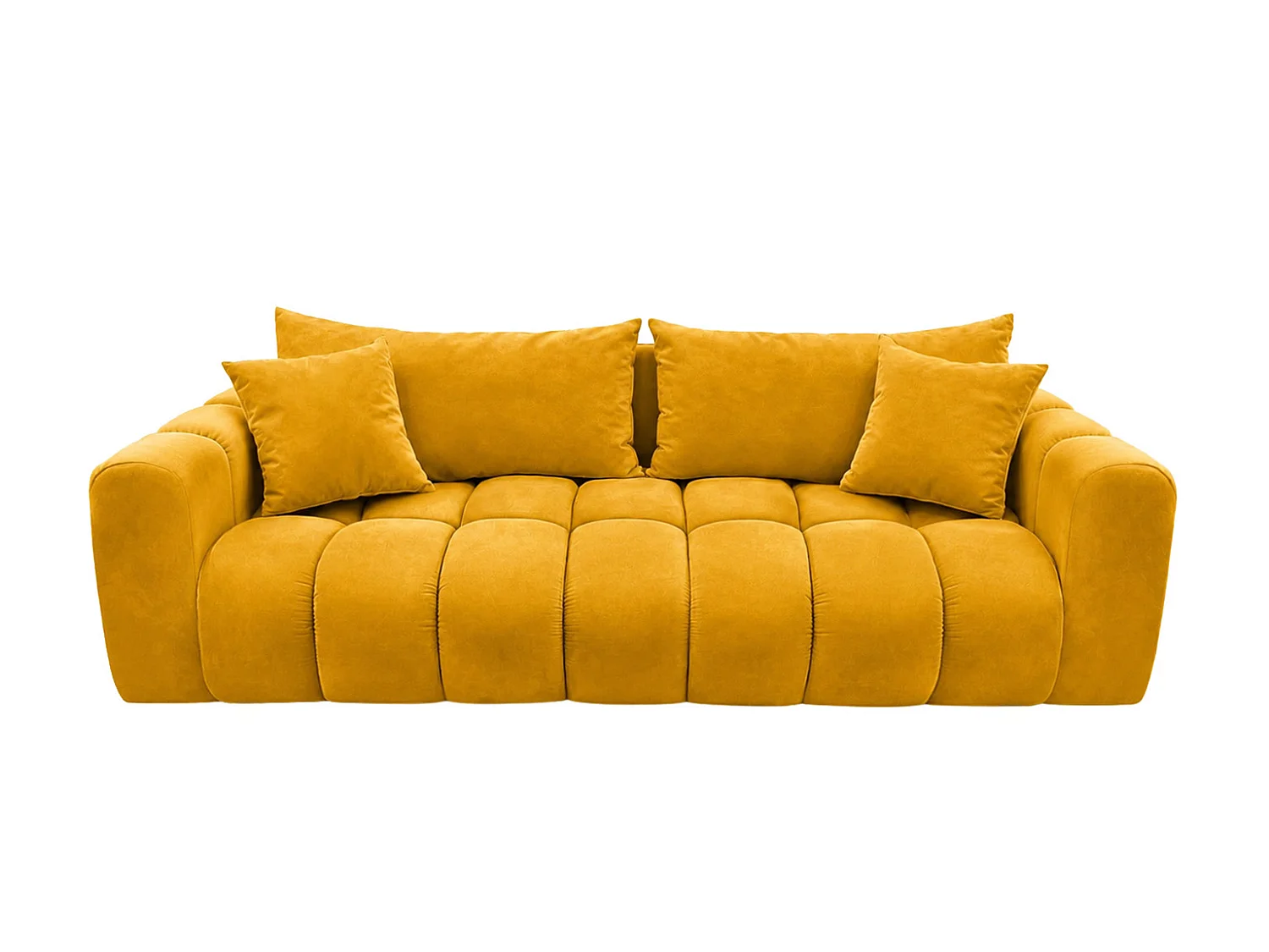 Divano letto con contenitore, tessuto velluto Bluvel, Oro, COSMOPOLITAN
