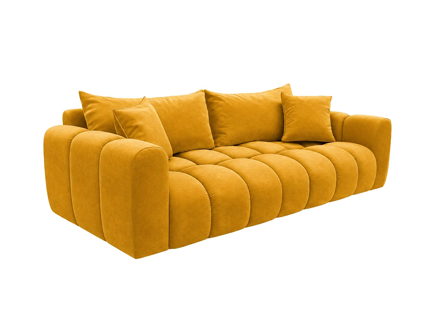 Divano letto con contenitore, tessuto velluto Bluvel, Oro, COSMOPOLITAN
