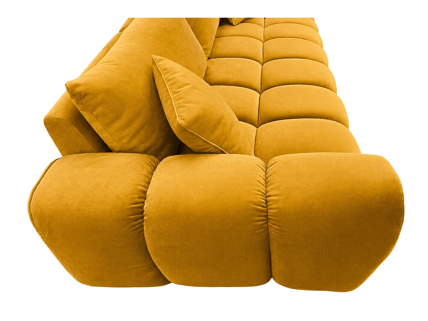 Divano letto con contenitore, tessuto velluto Bluvel, Oro, COSMOPOLITAN