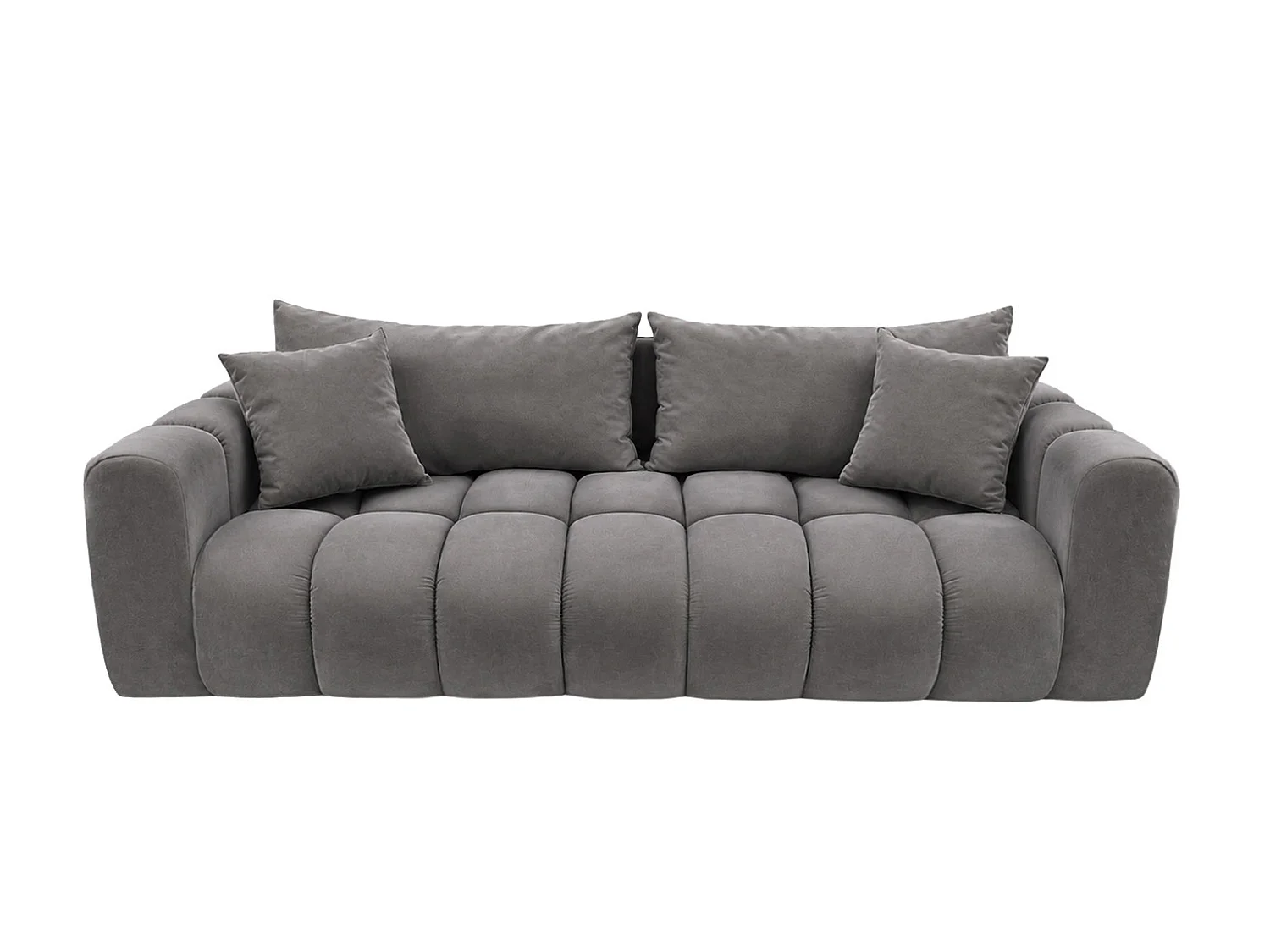 Schlafsofa mit Bettkasten, Veloursstoff Bluvel, Aschgrau, COSMOPOLITAN