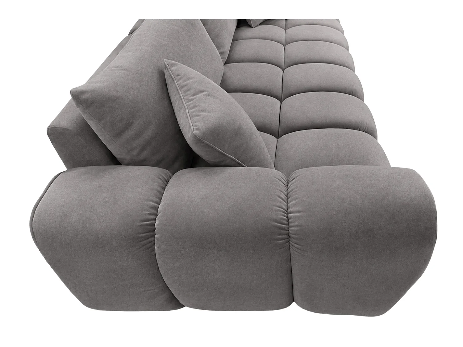 Schlafsofa mit Bettkasten, Veloursstoff Bluvel, Aschgrau, COSMOPOLITAN