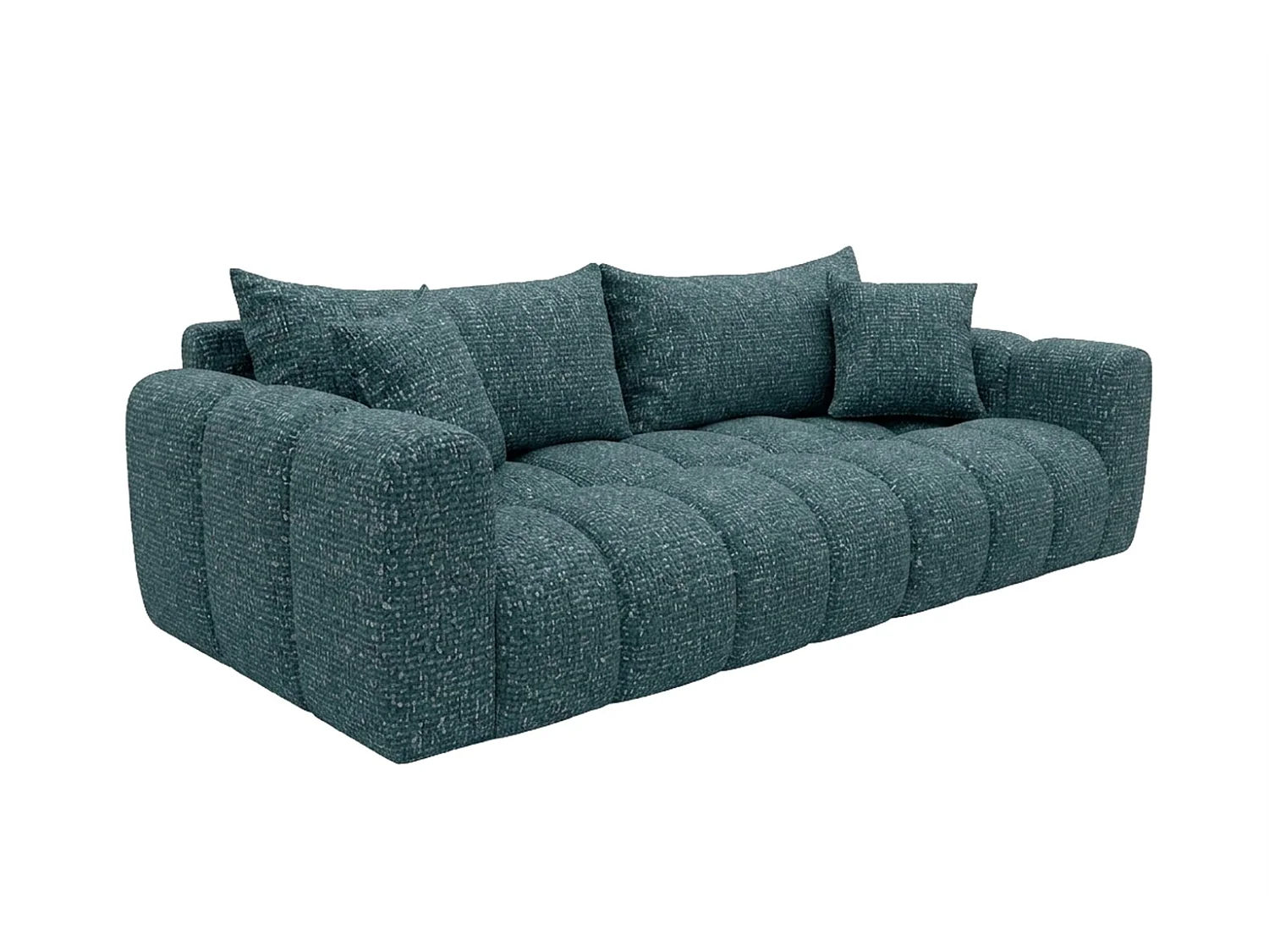 Sofa z funkcją spania i pojemnikiem, tkanina szenilowa Puente, Petrol, COSMOPOLITAN