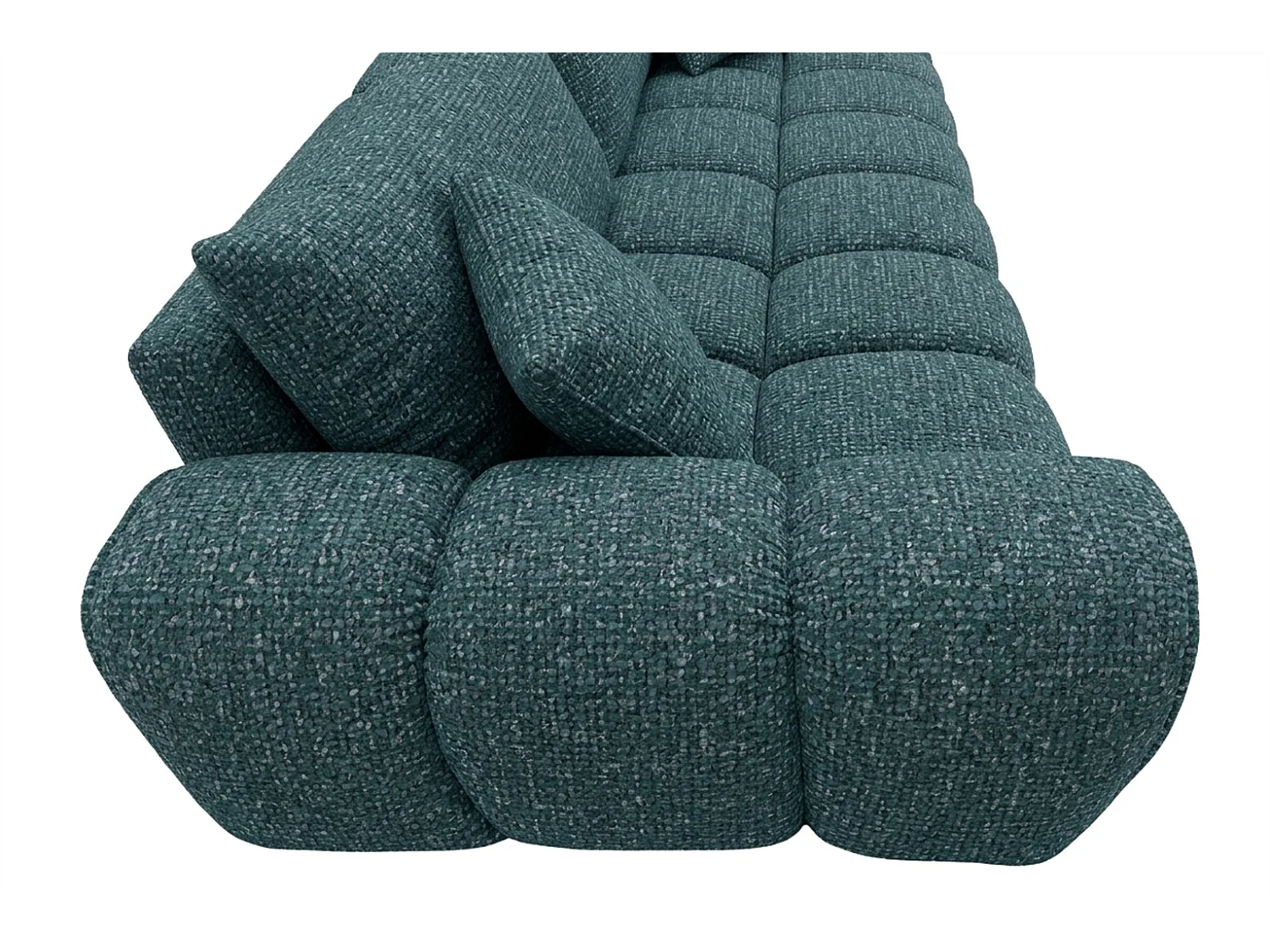 Sofa z funkcją spania i pojemnikiem, tkanina szenilowa Puente, Petrol, COSMOPOLITAN