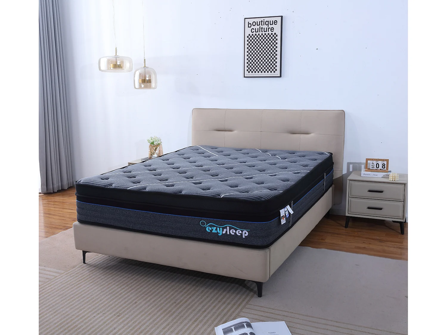 30cm Graphite Spring Foam Mattress - Single