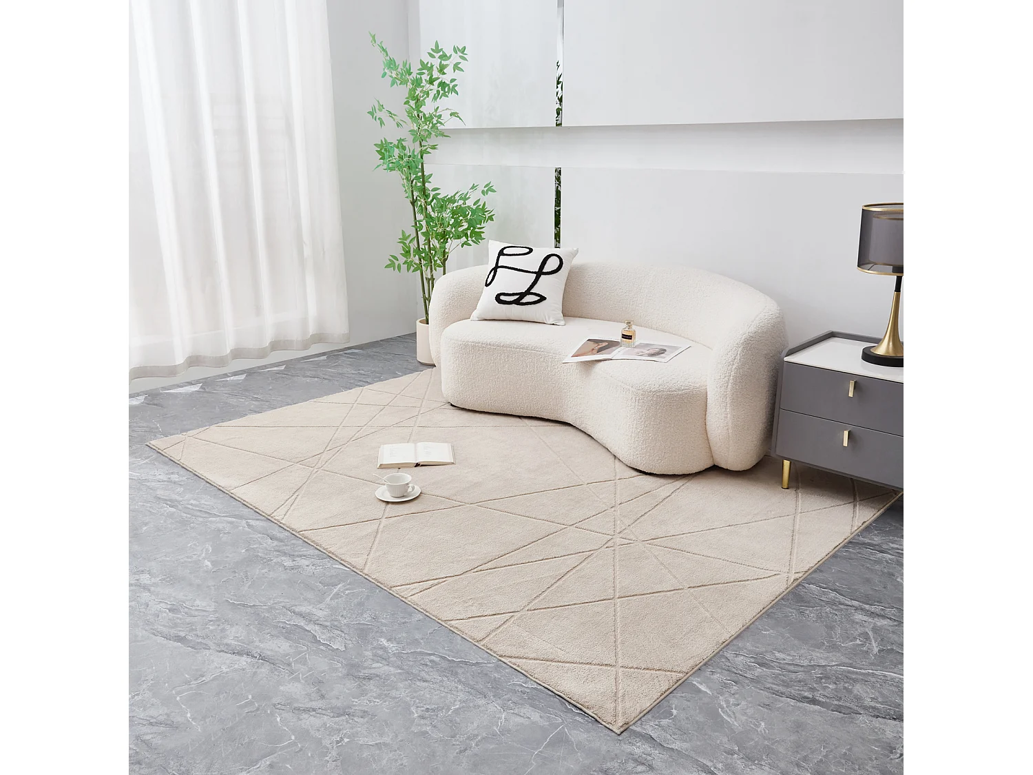 The Signature Soft Washable Rug - Cream 160x230cm