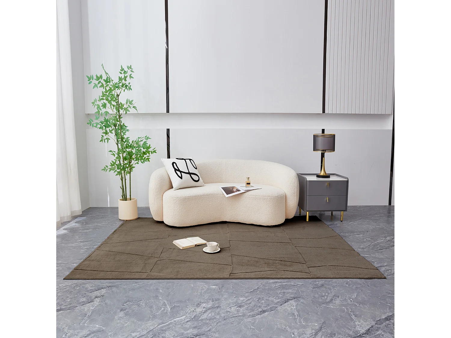 Velvet Serenity Washable Rug - Taupe 160x230