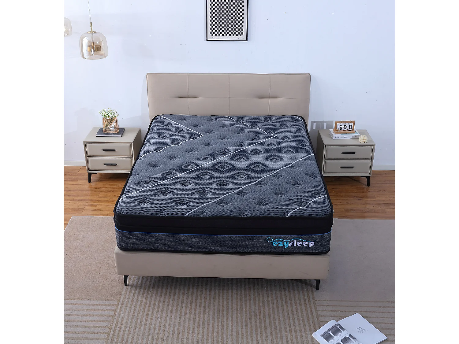 30cm Graphite Spring Foam Mattress - Small double