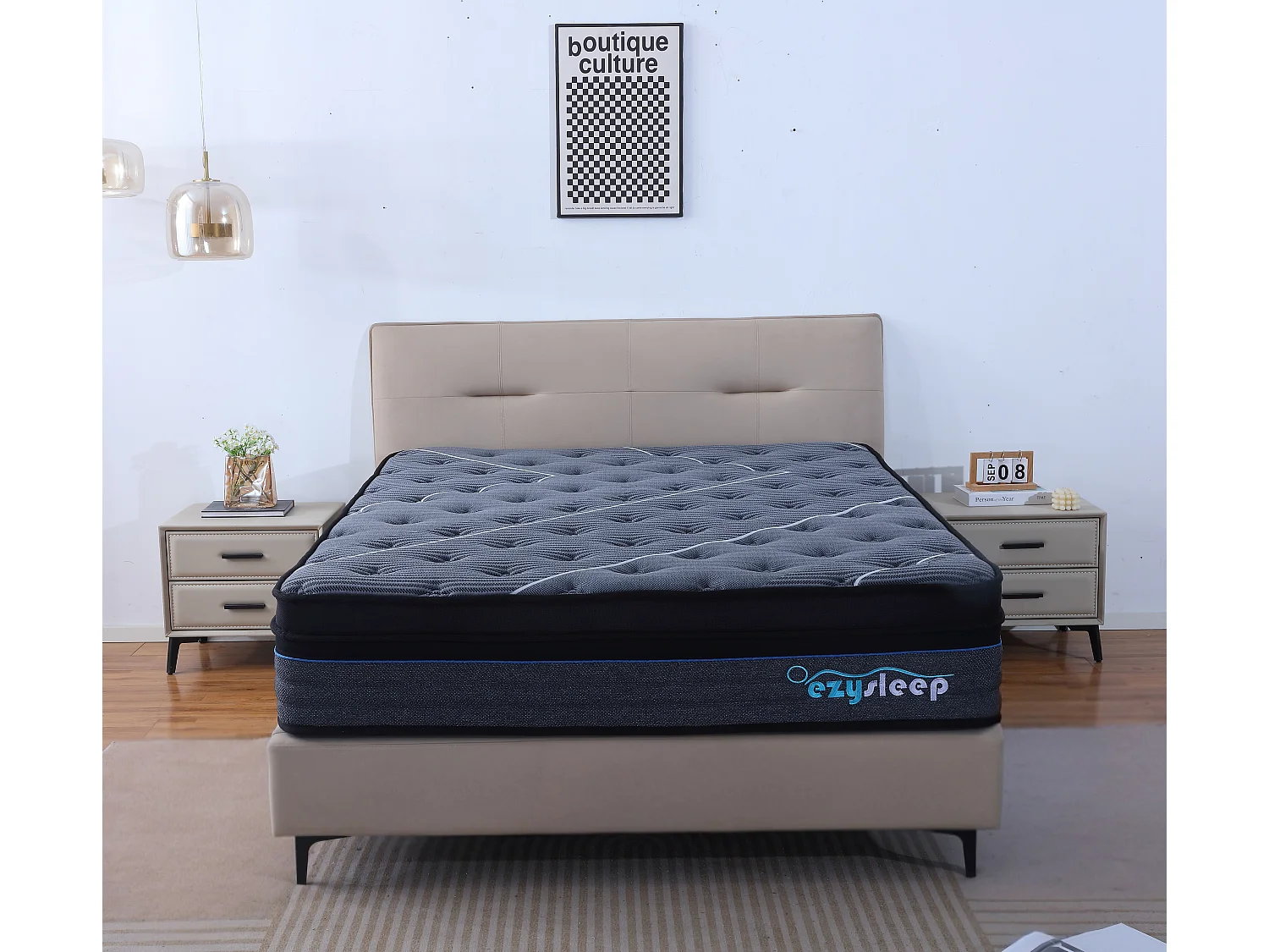 30cm Graphite Spring Foam Mattress - Small double