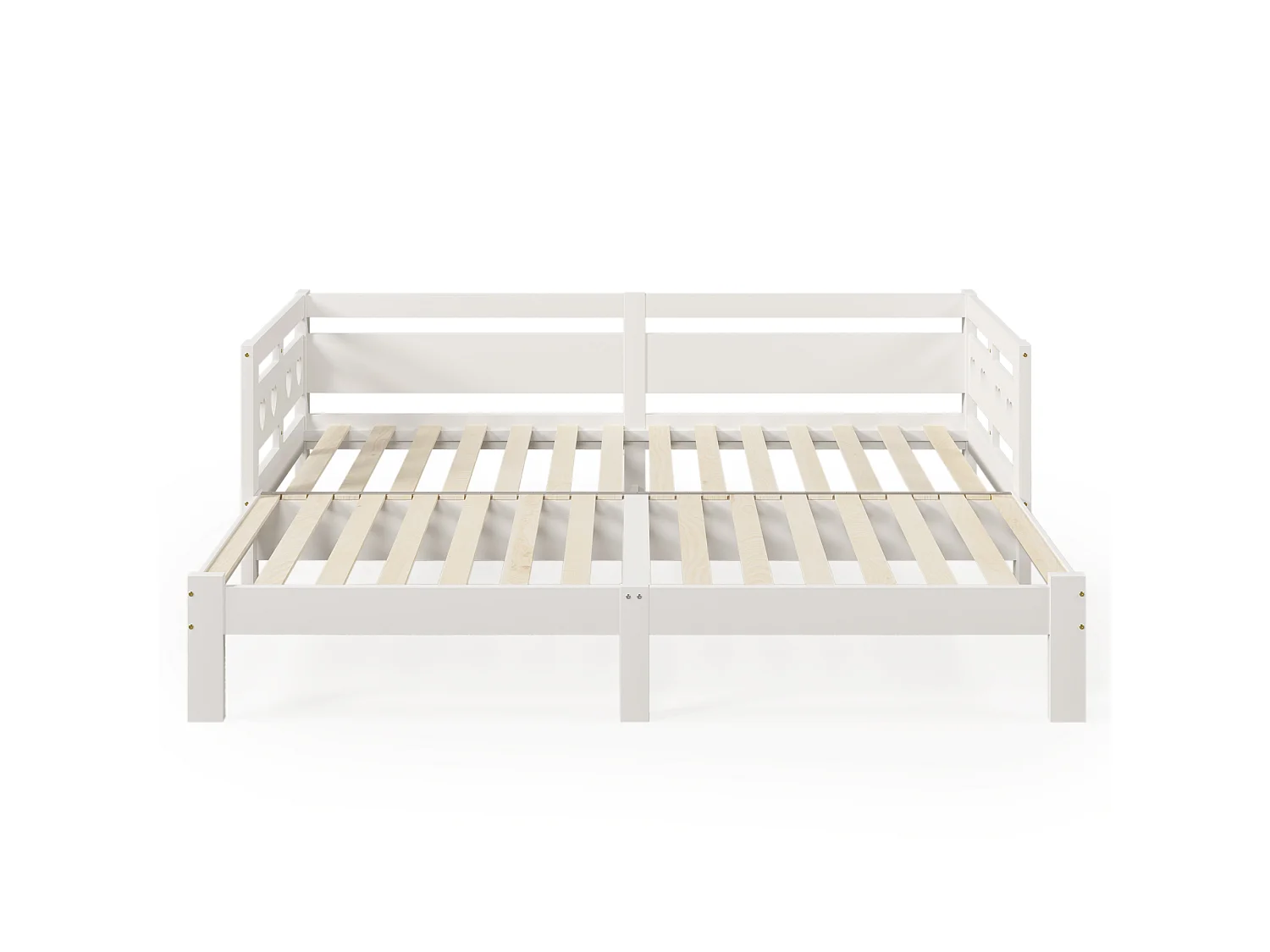 Lit 90 x 200 cm - Lit d'appoint extensible Avec 2 Couchages Et Rangement Sous Lit 17.6 cm - En Pin Massif + MDF - Sans Matelas - Blanc