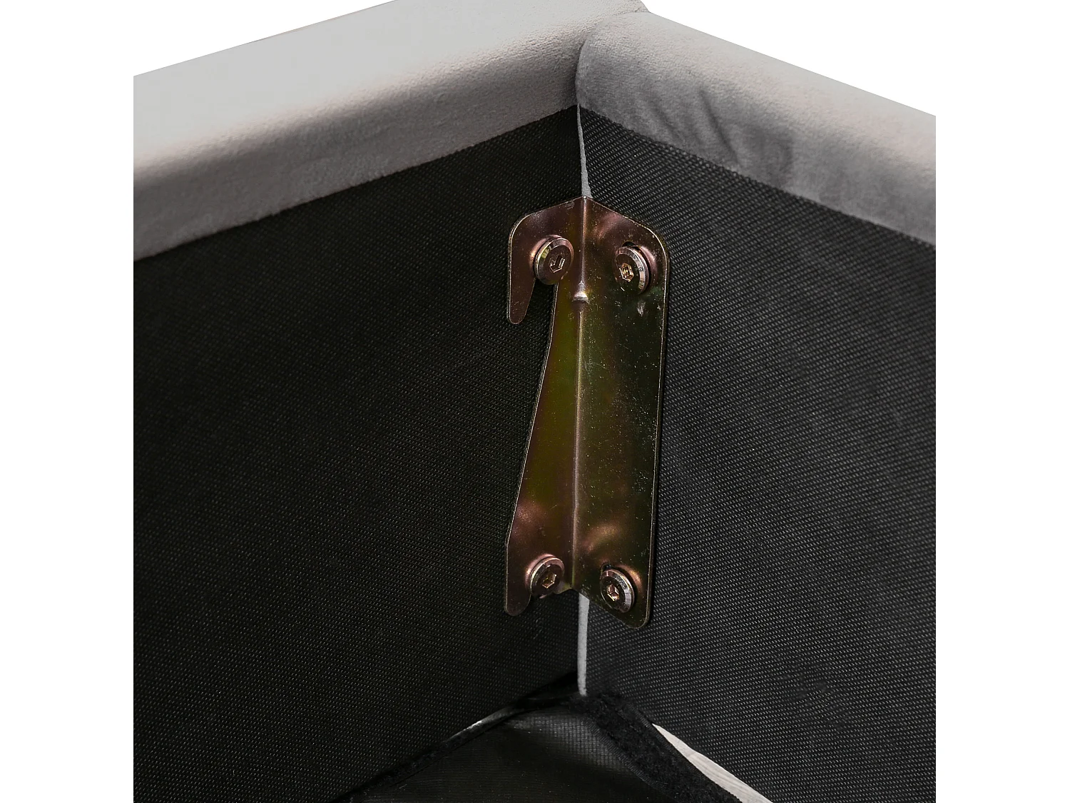 Lit Adulte 180 x 200 cm - Lit Coffre Hydraulique Sans Matelas - En Velours - Grand Rangement - Tête De Lit Ovale - Gris
