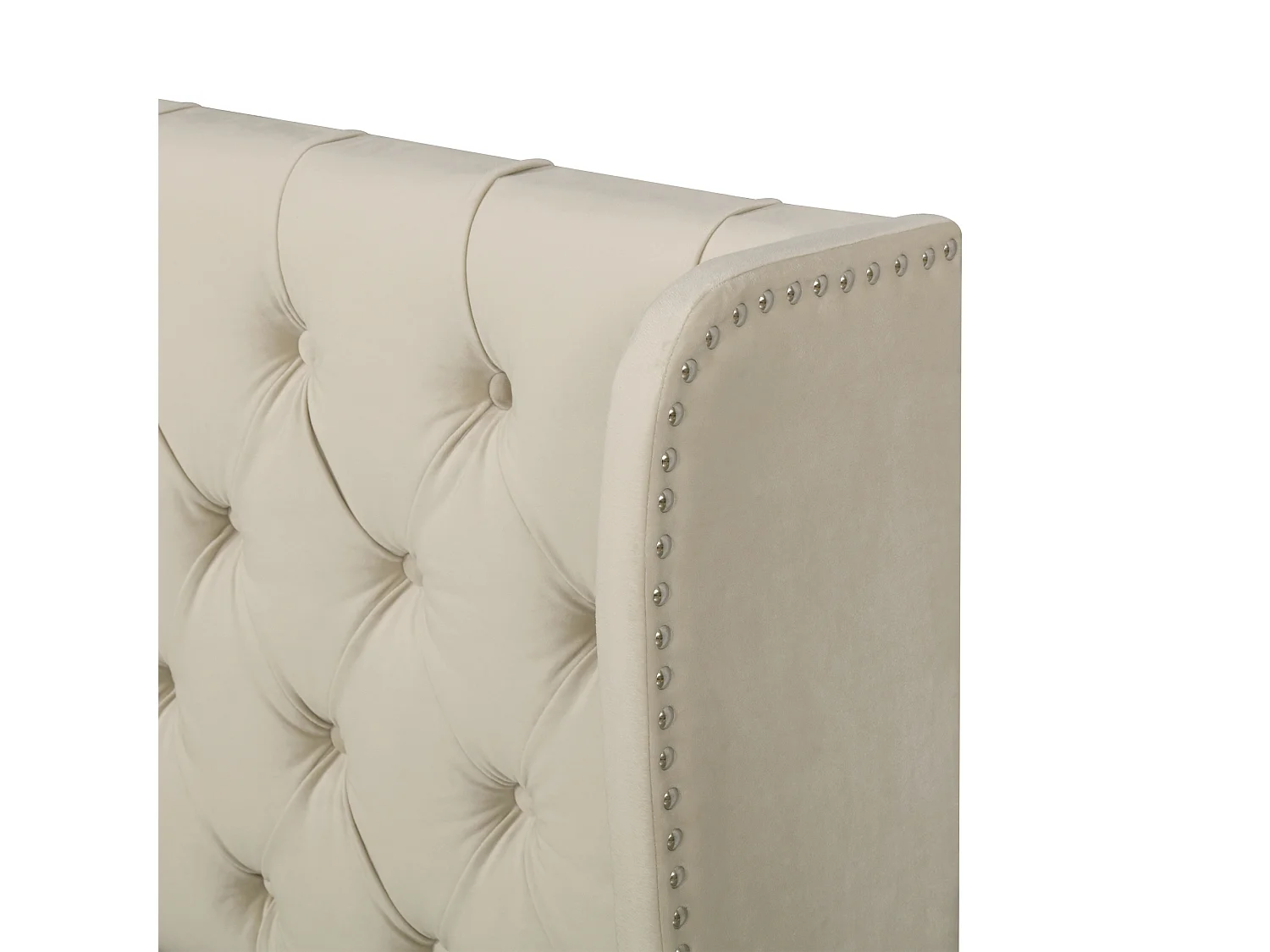 Lit 140 x 190 cm - Lit Rembourré Fonctionnel Avec Coffre Et Sommier À Lattes Sans Matelas - En Velours - Style Minimaliste - Beige