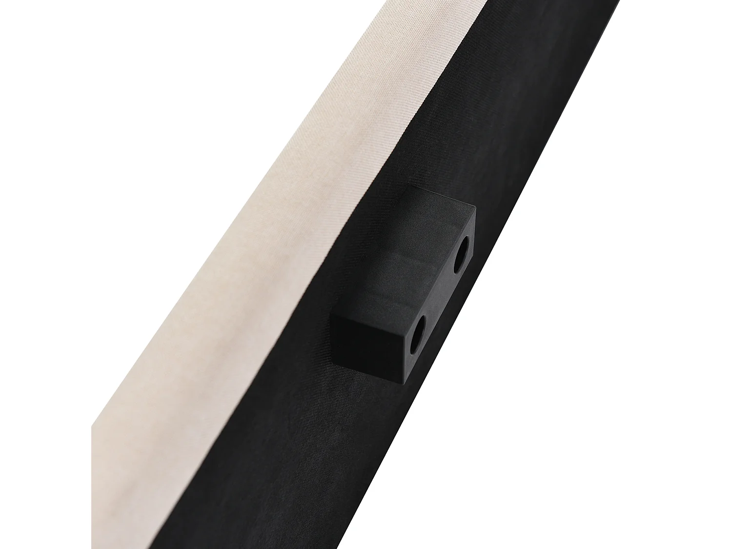 Lit 180 x 200 cm - Lit rembourré coffre hydraulique - En Lin, Sommier à lattes en bois - Coffre de rangement, Sans matelas - Beige